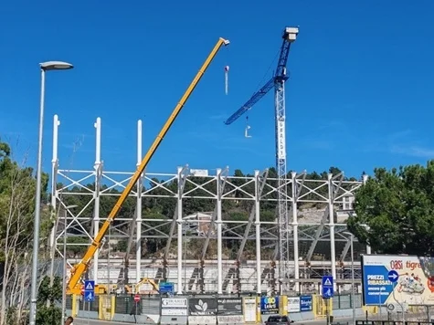 La curva sud rinasce, allo stadio Del Duca spuntano i primi gradoni
