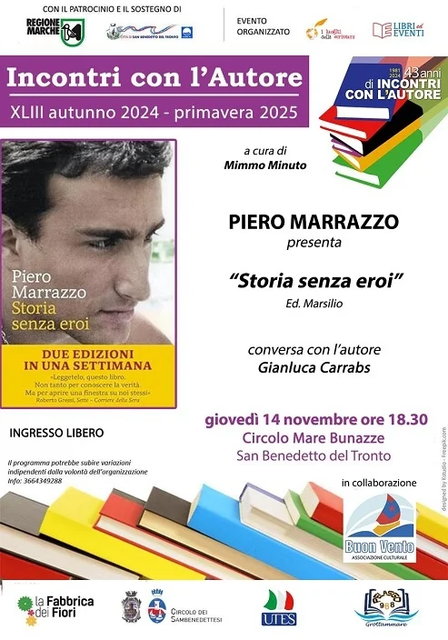 Piero Marrazzo presenta il libro “Storia senza eroi” presso Mare Bunazz a San Benedetto