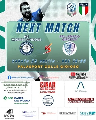 Serie A Silver: HC Monteprandone – Pallamano Girgenti, ultima in casa e penultima di campionato