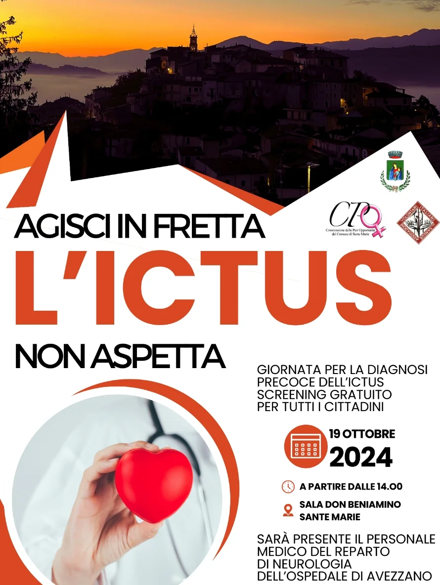Giornata di prevenzione dell'Ictus: screening gratuito a Sante Marie