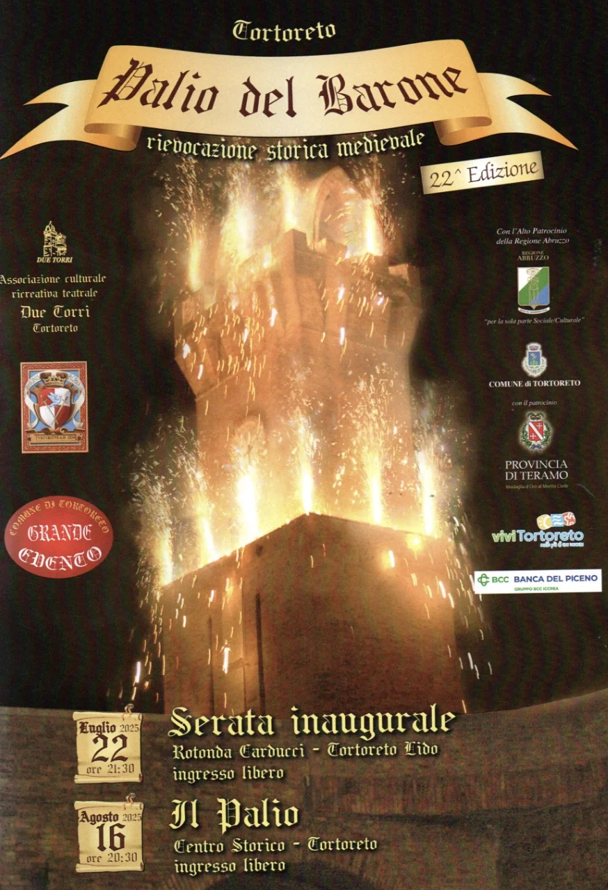 Sabato, 16 agosto nel cuore del centro storico di Tortoreto torna "Il Palio del Barone". La showgirl e conduttrice televisiva Matilde Brandi sarà la Gran Dama