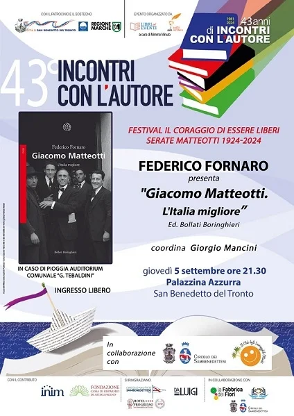 Incontri con l’autore: Federico Fornaro presenta il suo libro "Giacomo Matteotti. L'Italia migliore"