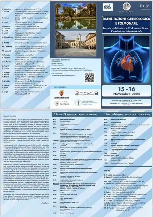 Riabilitazione cardiologica e polmonare: a San Benedetto e Ascoli due giornate formative sulla rete riabilitativa dell'Ast