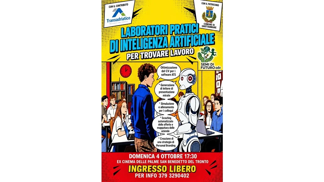 Laboratori pratici di intelligenza artificiale per trovare lavoro: l'iniziativa di Semi di Futuro ODV a San Benedetto del Tronto