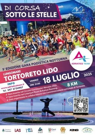 Corsa sotto le Stelle: il 18 luglio a Tortoreto Lido la magia della corsa notturna