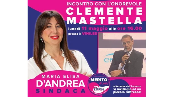 La candidata Sindaca Maria Elisa D'Andrea incontra l'onorevole Clemente Mastella 