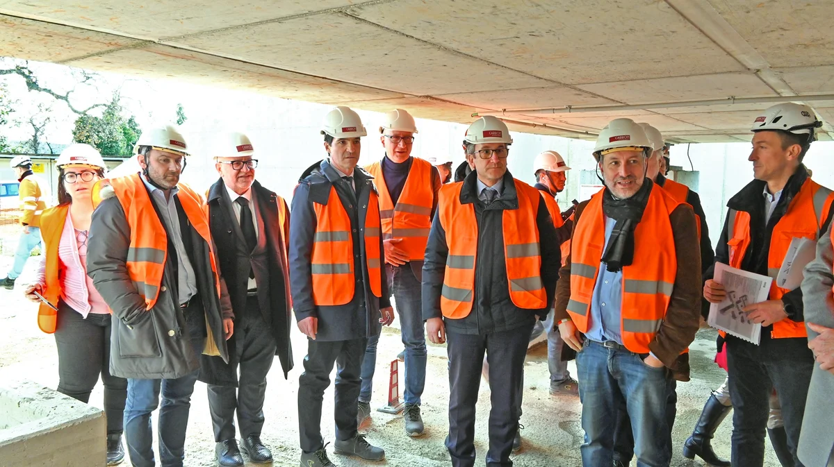 VISITA DEL PRESIDENTE ACQUAROLI E DELL’ASSESSORE BALDELLI AL CANTIERE DEL NUOVO OSPEDALE DI FERMO