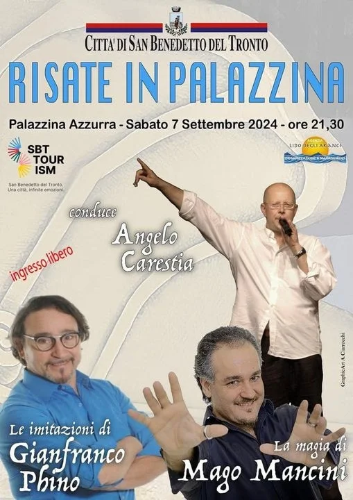 Sabato 7 Settembre alla Palazzina Azzurra serata "Risate in Palazzina"