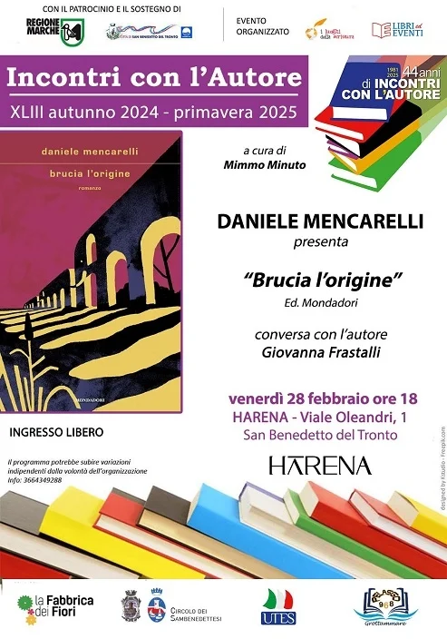 Daniele Mencarelli presenta il libro “Brucia l’origine" all’Harena di San Benedetto