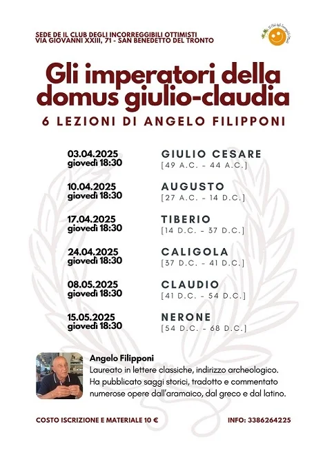 Angelo Filipponi narra gli imperatori della Domus Giulio-Claudia