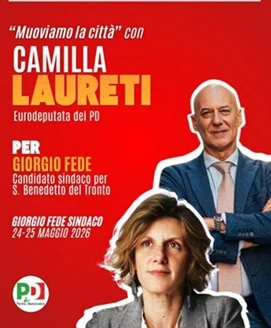 San Benedetto: incontro, ieri pomeriggio, fra l'Eurodeputata PD Camilla Laureati e il candidato sindaco del centrosinistra Giorgio Fede