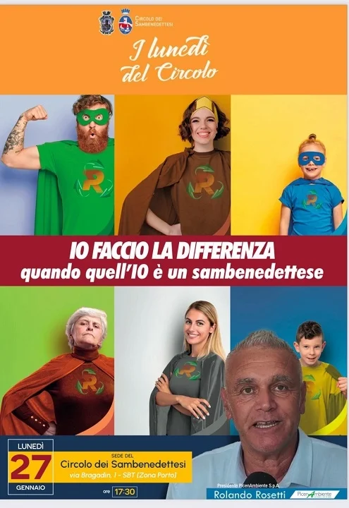 Lunedì 27 gennaio nel Circolo dei Sambenedettesi incontro con il Presidente della Picena Ambiente ROLANDO ROSETTI