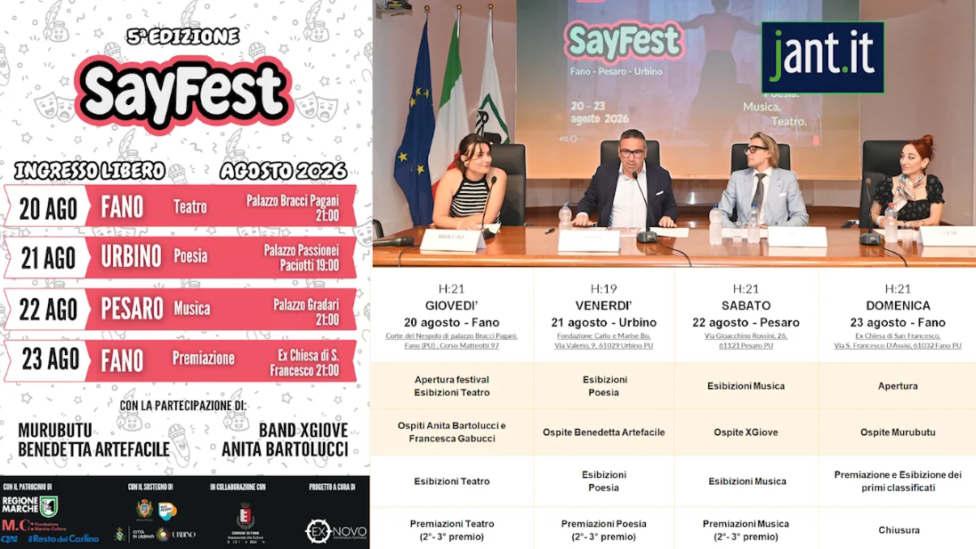 SAYFEST 2026, LA NUOVA SCENA ARTISTICA ITALIANA SI DÀ APPUNTAMENTO NELLE MARCHE: TRE CONCORSI PER TEATRO, POESIA E MUSICA