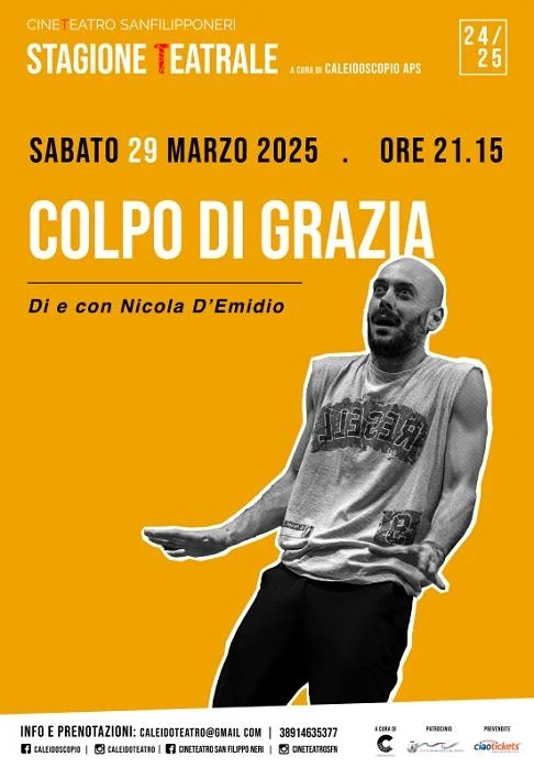 Al Cineteatro San Filippo Neri va in scena lo spettacolo teatrale "COLPO DI GRAZIA"