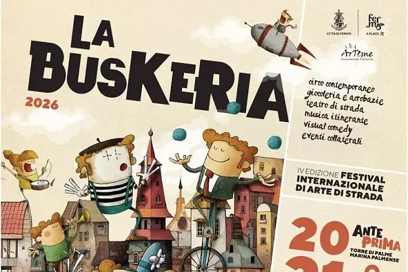 Fermo diventa un teatro a cielo aperto con la 'Buskeria' 