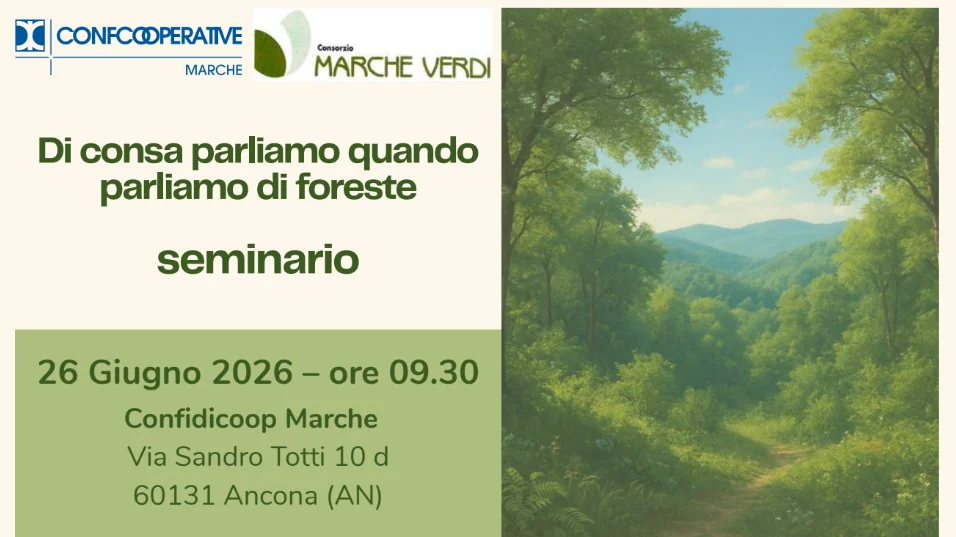 FORESTE, SVILUPPO E SOSTENIBILITÀ: AD ANCONA IL VENERDÌ 26 GIUGNO il SEMINARIO SUL FUTURO DELLA FORESTAZIONE NELLE MARCHE. 