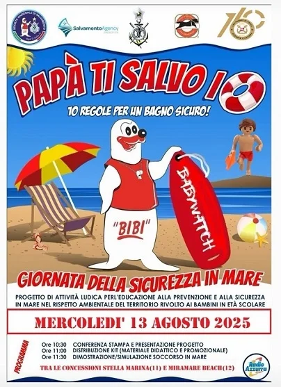 "Papà ti salvo io", progetto di attività ludica per l'educazione alla prevenzione e alla sicurezza in mare