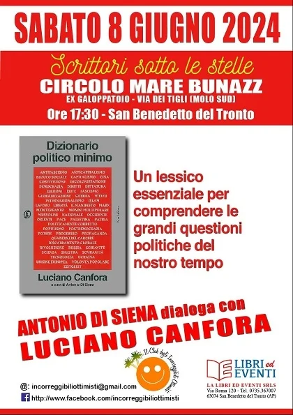 San Benedetto, sabato 8 giugno incontro con l'autore Luciano Canfora