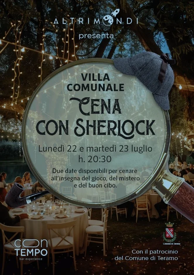 “A Cena con Sherlock”: Un viaggio tra mistero e alta cucina per riscoprire la Villa Comunale di Teramo