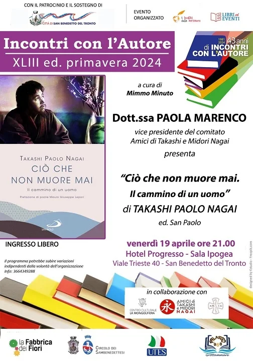 Paola Marenco presenta il libro "Ciò che non muore mai" di TAKASHI PAOLO NAGAI  presso l'hotel Progresso