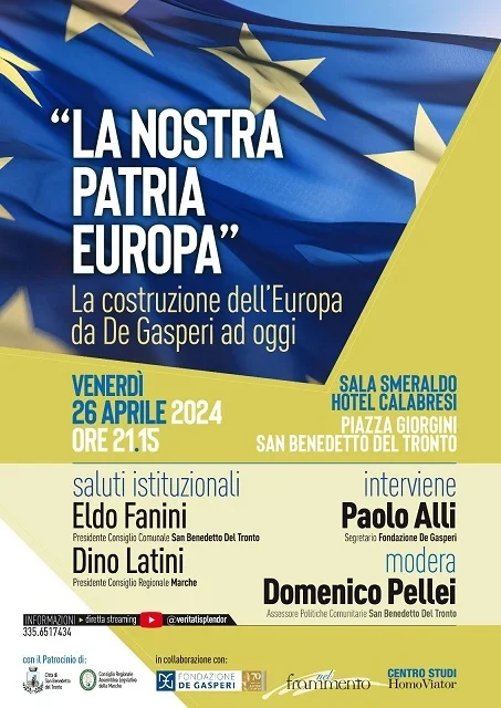 A San Benedetto incontro sul tema "La nostra patria Europa"