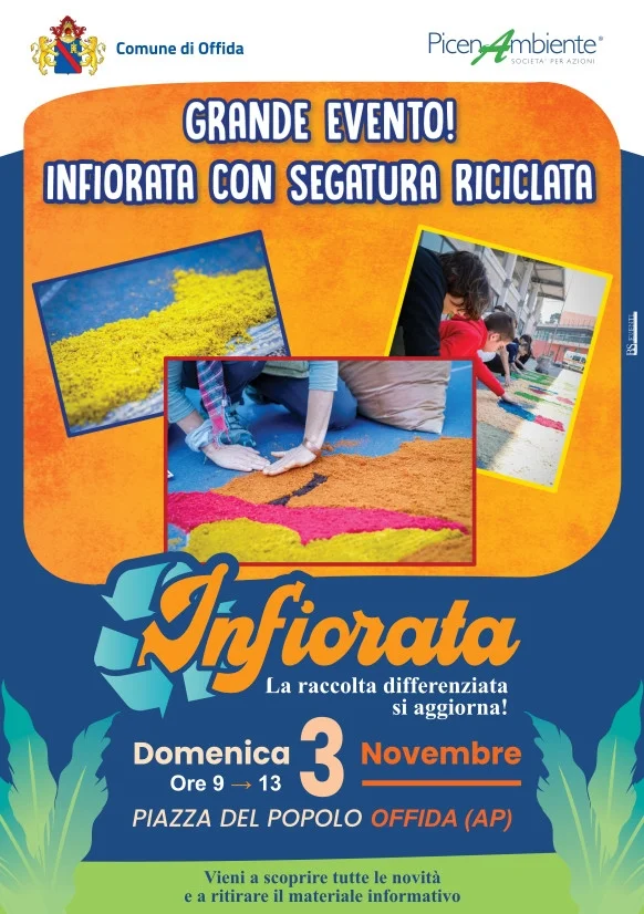 Infiorata di Piazza del Popolo a Offida: un evento speciale dedicato all’ambiente e alla sostenibilità
