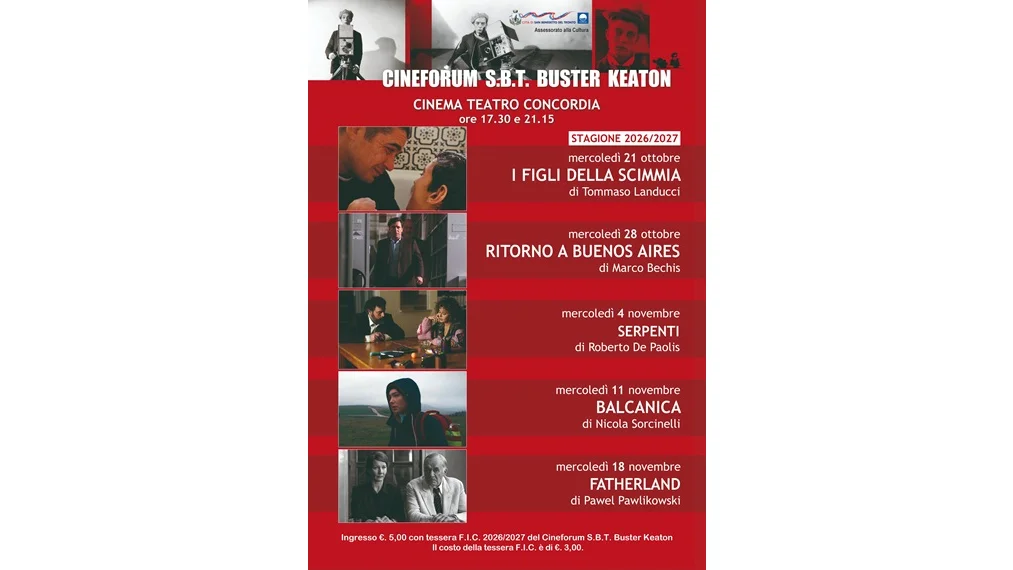 Cineforum di San Benedetto, mercoledì 21 ottobre prende il via la stagione 2026/2027 