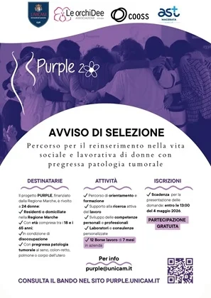 “Purple 2.0”: al via nelle Marche il progetto gratuito per il reinserimento lavorativo delle donne dopo una malattia oncologica