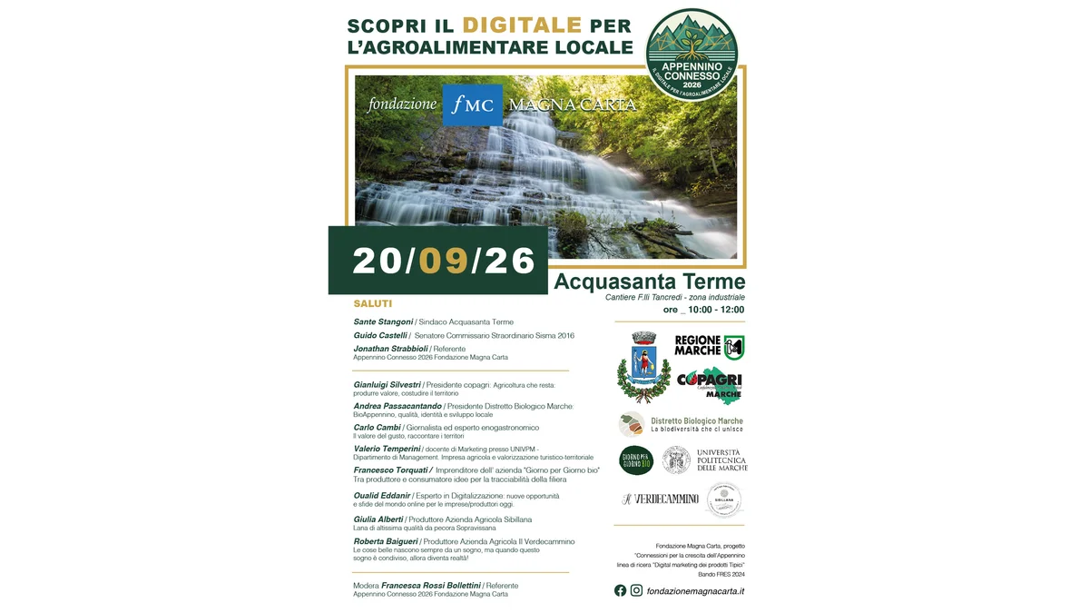 Ad Acquasanta Terme il digitale per l’agroalimentare, tra gli ospiti l’agronomo dei social Daniele Paci