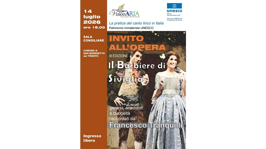  Il Club per l’UNESCO e l’Associazione VisionAria propongono un incontro aperto a tutti, la terza edizione dell’Invito all’opera