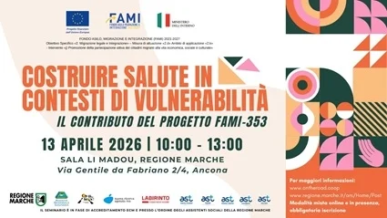 SALUTE E MIGRAZIONE: IL 13 APRILE IN REGIONE IL SEMINARIO SUL PROGETTO FAMI-353