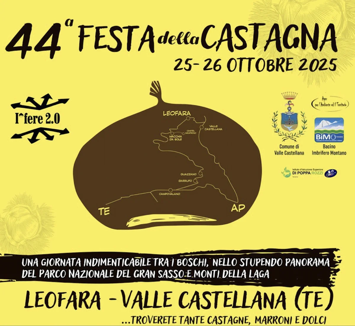 Il 25 e 26 ottobre la 44esima edizione della Festa della Castagna di Leofara