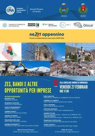 CNA - Zes, bandi e opportunità per le imprese, venerdì 27 febbraio un incontro a Comunanza