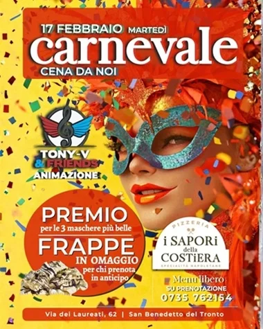 Carnevale 2026 presso la pizzeria "I Sapori della Costiera"