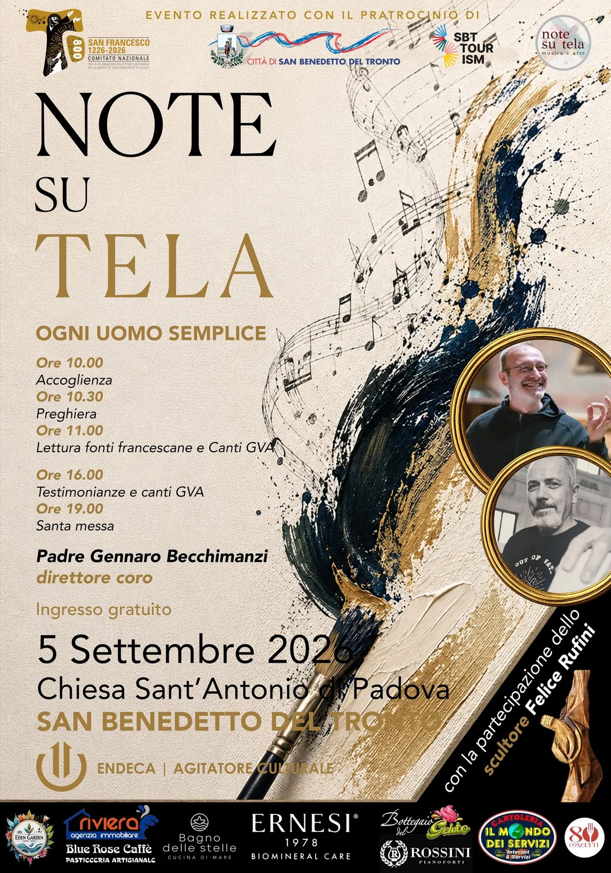 “NOTE SU TELA” CHIUDE A SAN BENEDETTO NEL SEGNO DI SAN FRANCESCO: MUSICA, PAROLA, ARTE E SPIRITUALITÀ