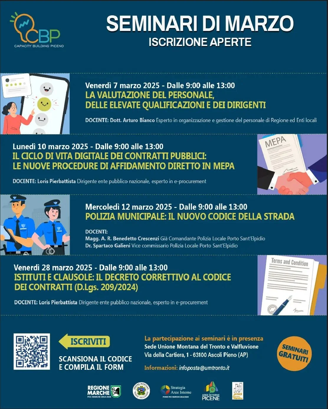 Da domani, 7 marzo, ancora formazione gratuita per le Aree Interne Picene