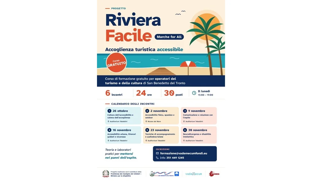 Accoglienza turistica accessibile: un corso gratuito per 30 operatori