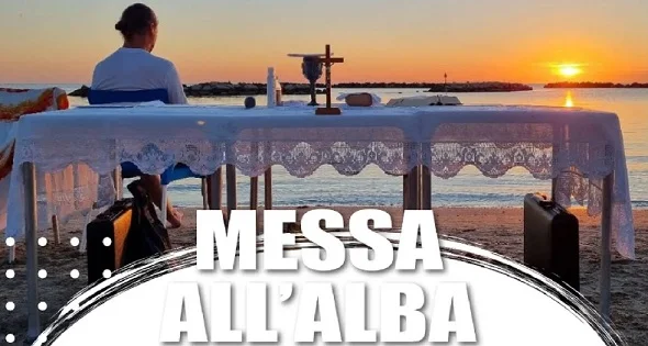 Attesa dell'alba ed eucaristia celebrata sulla spiaggia a San Benedetto del Tronto 