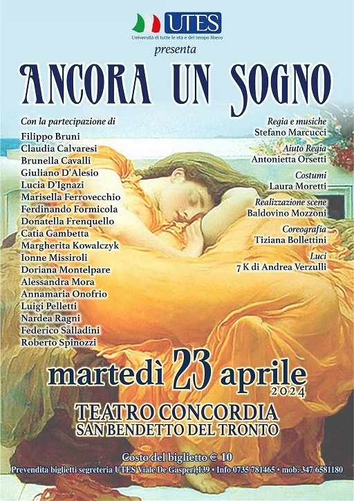 l Teatro Concordia martedi 23 aprile va in scena lo spettacolo UTES  "ANCORA UN SOGNO"