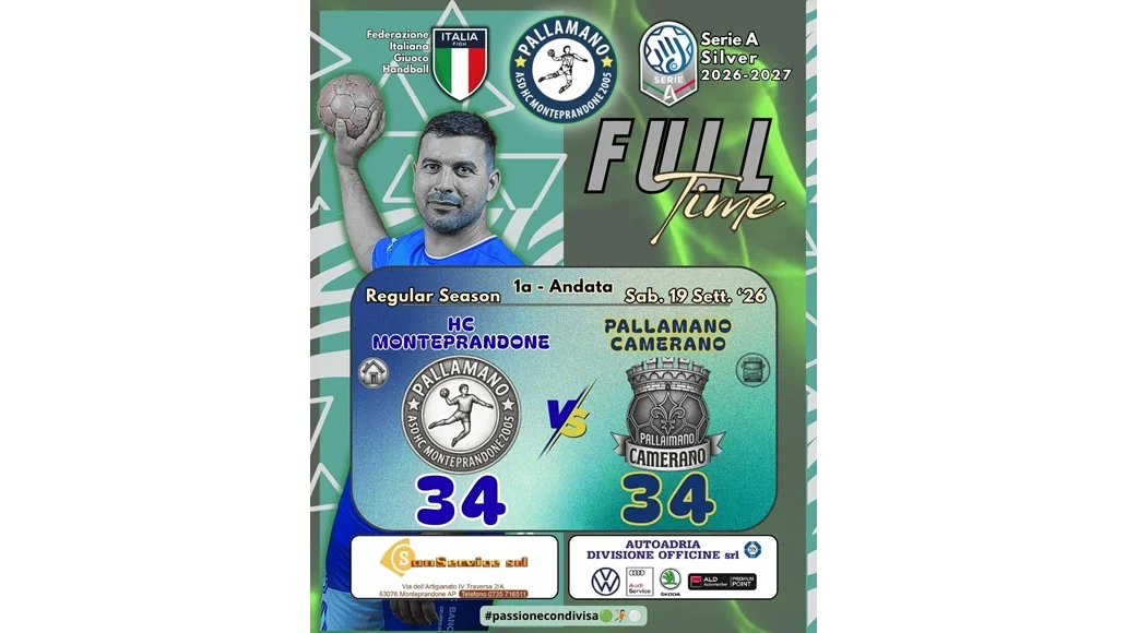 Pallamano Serie A Silver: H.C. Monteprandone – Camerano 34–34