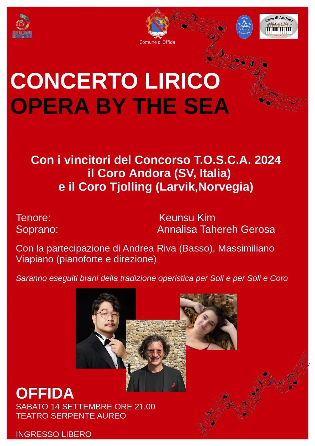 Concerto lirico Opera by the sea, il 14 settembre al Serpente Aureo