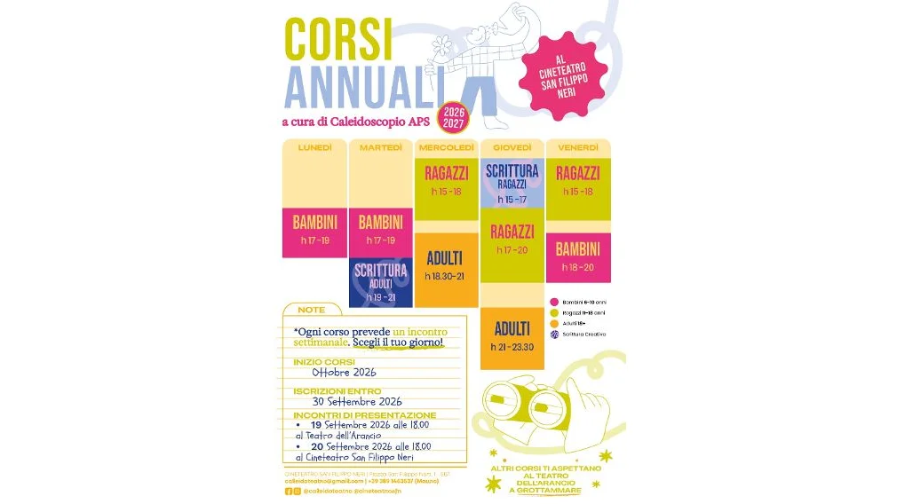 Corsi di teatro e scrittura a San Benedetto e Grottammare: le novità diCaleidoscopio
