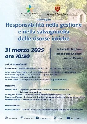 Convegno sulla "Responsabilità nella gestione e nella salvaguardia delle risorse idriche"