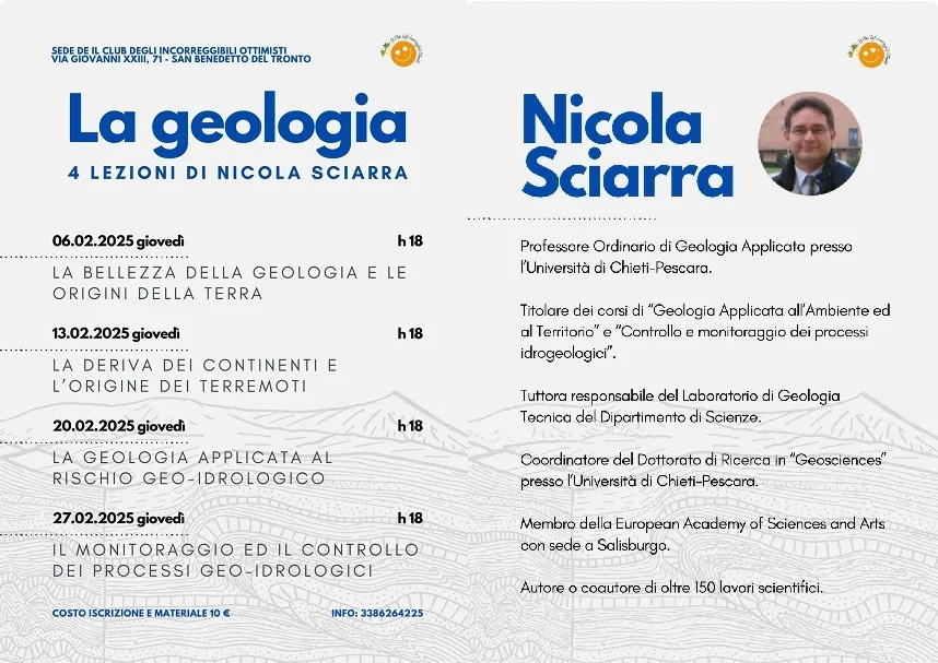 Nicola Sciarra presenta a San Benedetto "La geologia" in 4 lezioni