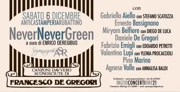 LE CANZONI NASCOSTE DI FRANCESCO DE GREGORI IN UNA SERATA-OMAGGIO