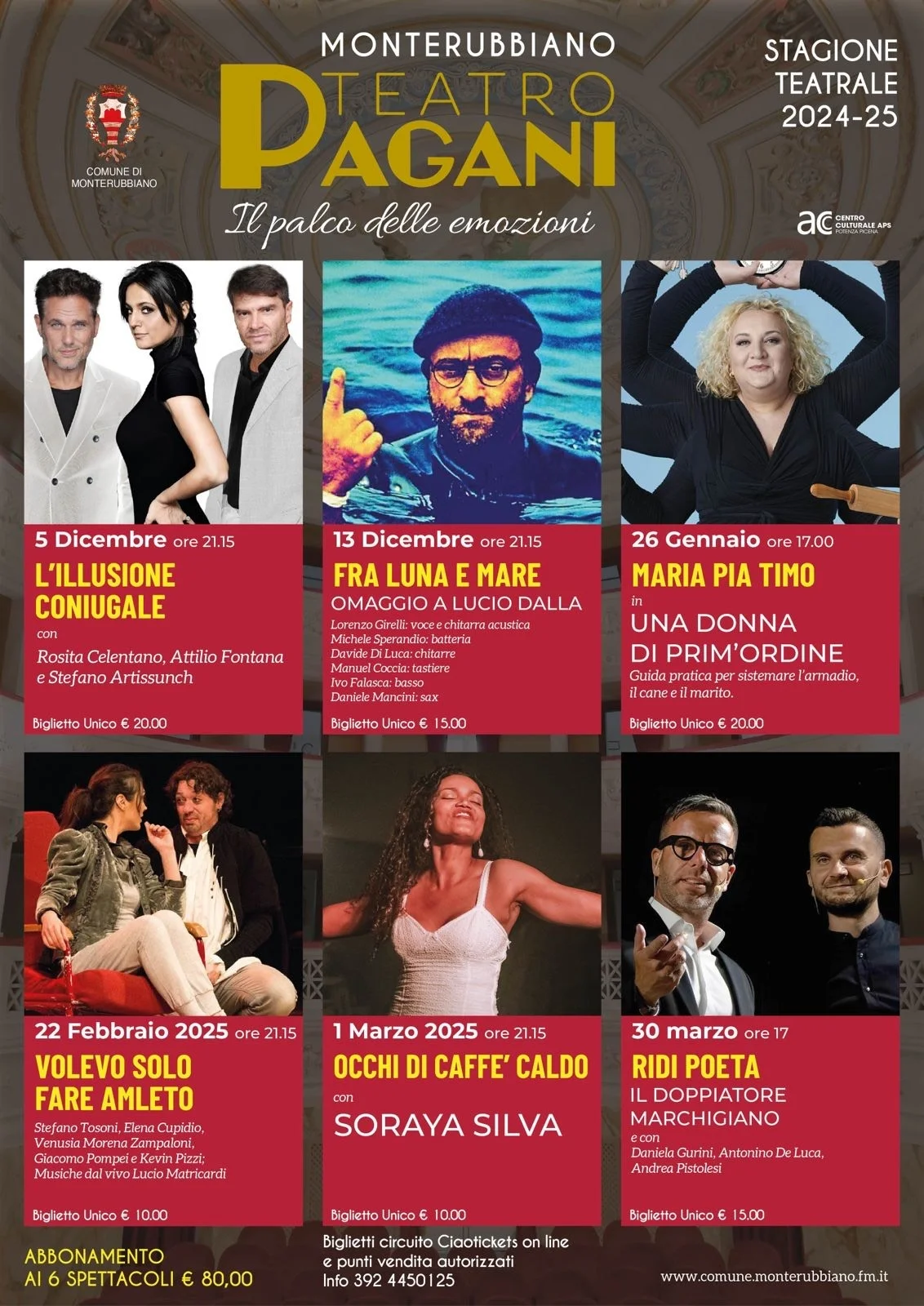 Monterubbiano: torna “Il Palco delle Emozioni”, la Stagione Teatrale del Teatro Pagani.