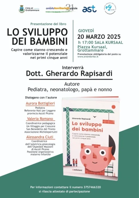Presentazione del nuovo libro del Dott.Gherardo Rapisardi  "Lo sviluppo dei bambini. Capire come stanno crescendo e valorizzarne il potenziale nei primi cinque anni"