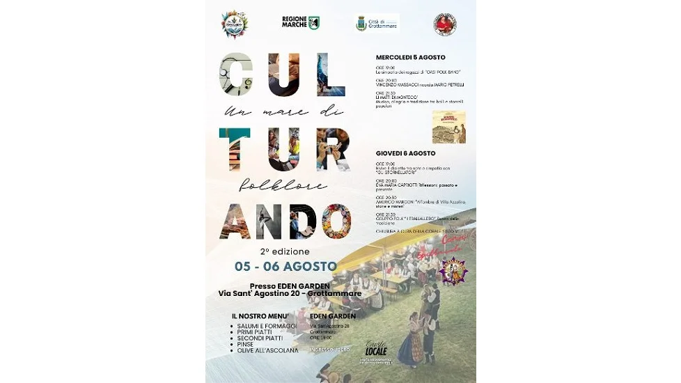 "Culturando – Un mare di folklore" torna a Grottammare. Due serate dedicate alle tradizioni popolari, alla musica e alla cultura del territorio