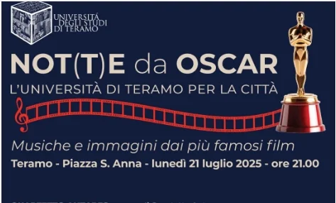 L’Università degli Studi di Teramo organizza Not(t)e da Oscar, una serata di musica e immagini