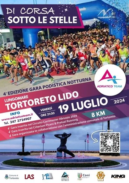 A Tortoreto Lido la quarta edizione della notturna Di Corsa sotto le Stelle